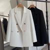 Women's White Suit: Korean British Style Spring/Autumn Jacket - Fashionable, Textured, Elegant
