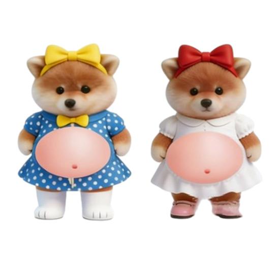 

1 Pair Elastic Belly Animal Sticker Anxiety Stress Relief Fat Tummy Dog Cat Horse Decal Pinch Silicone Belly Animal Anti-collision Sticker A