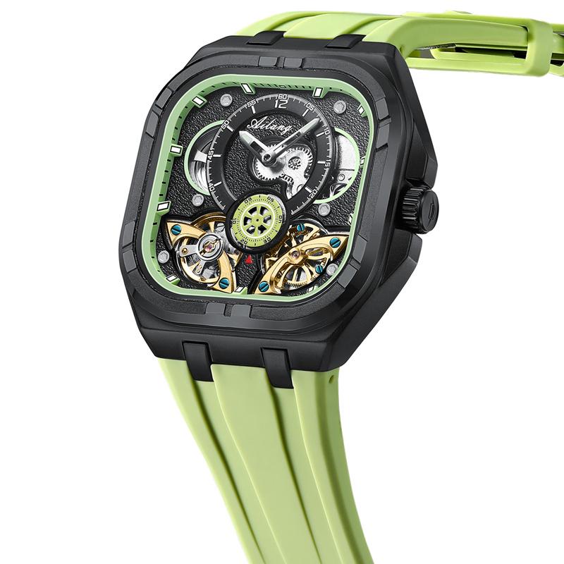 AILANG Men's Top Brand Square Tourbillon Wristwatch Waterproof Original Automatic Mechanical Watch for Man Luminous Luxury