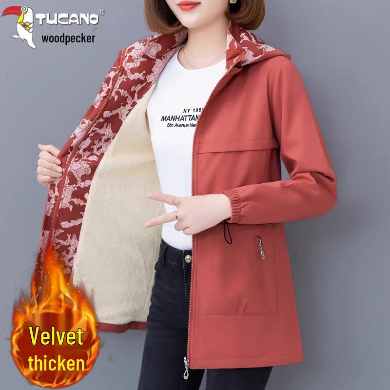 Pecker Damen Freizeit-Windjacke - Neue Frühjahr/Herbst 2025 Mode