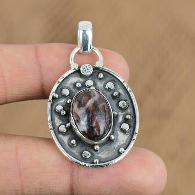 Moederdag Deal Kokos Jaspis Edelsteen 925 Sterling Zilver Nieuwe Hanger Sieraden