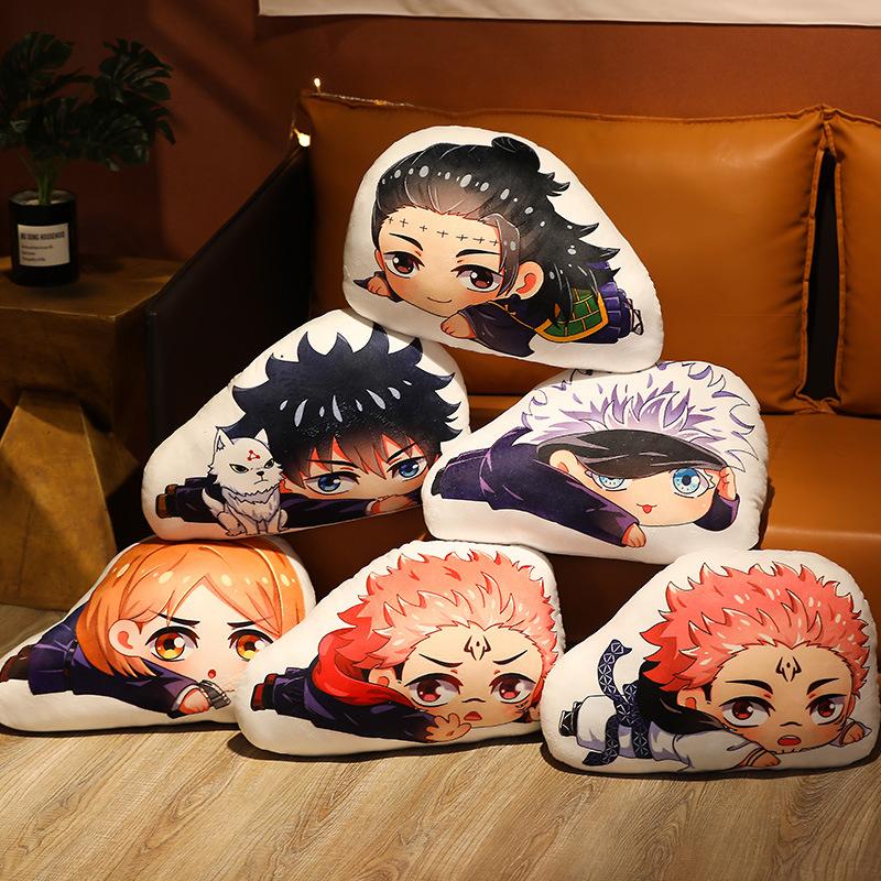 Kawaii Jujutsu Kaisen Plush Pillows Cute Anime Cushion Gojo Satoru Dakimakura Geto Suguru Stuffed Doll Yuji Itadori Throw Pillow
