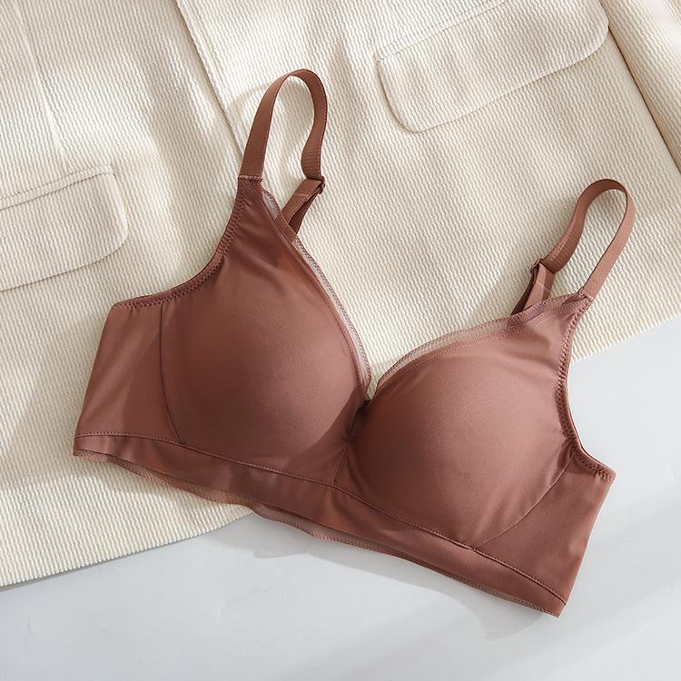 „Nahtloser BH aus 100 % japanischer Maulbeerseide für kleine Brüste – ohne Stahlring, Anti-Durchhang-Design“