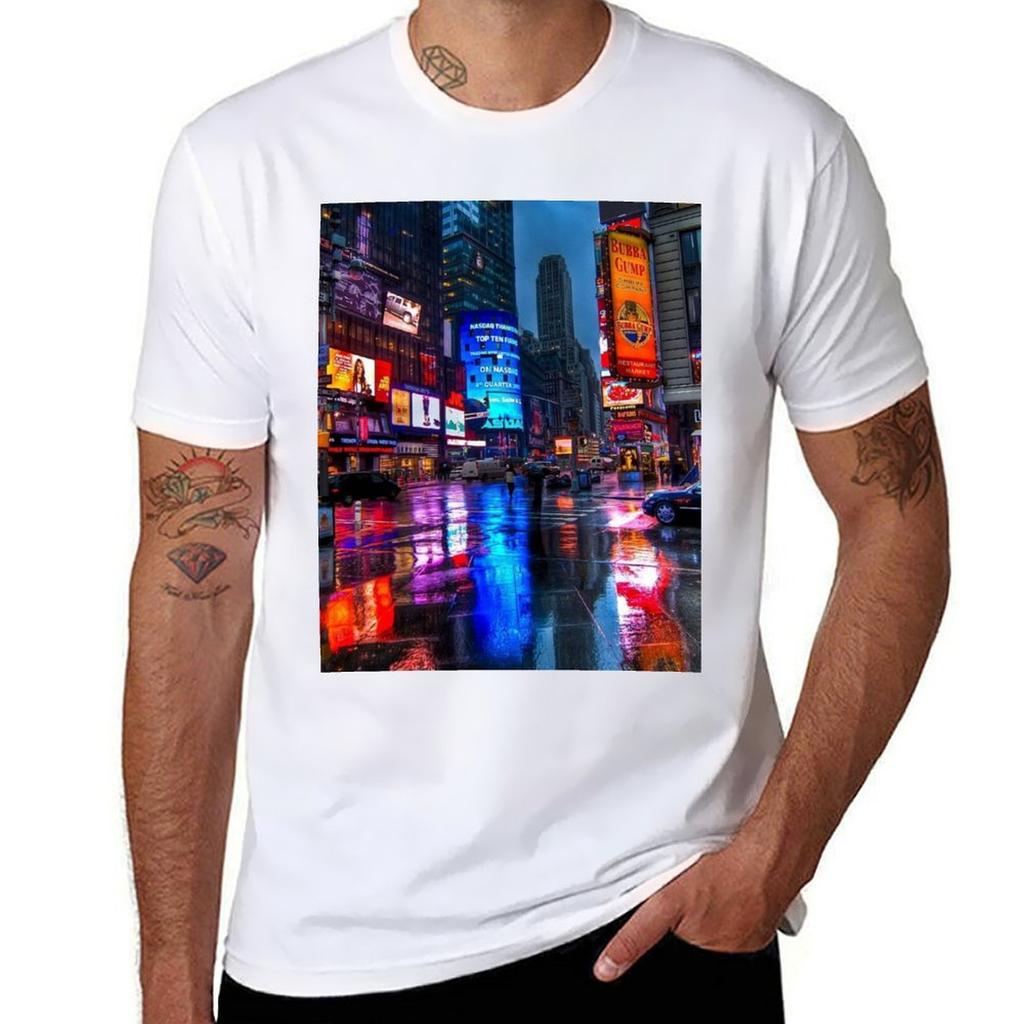 Tokyo City Neon Street Tshirt Big Size Short Sleeve Casual Top