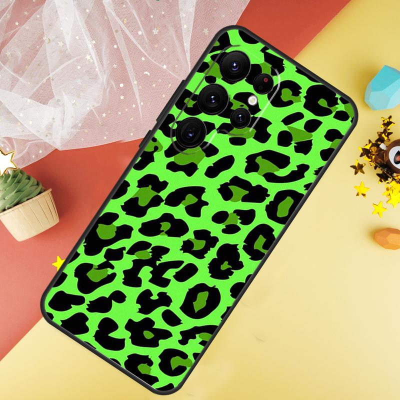 Leopard Print Black Cheetah Pattern Phone Case For Samsung Galaxy S25 FE S23 S21 S20 S22 S24 S26 Ultra S10 S26 Plus Cover Coque