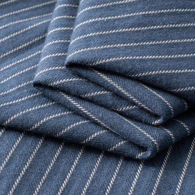 Men's Plus Size Striped Brushed Long Sleeve Casual Shirt