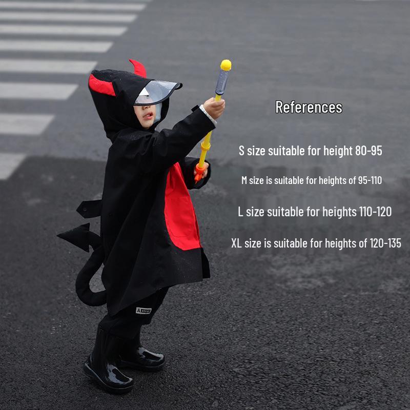 Babycoss Little Devil Children s Raincoat with Backpack Space for Boys & Girls Extra Large