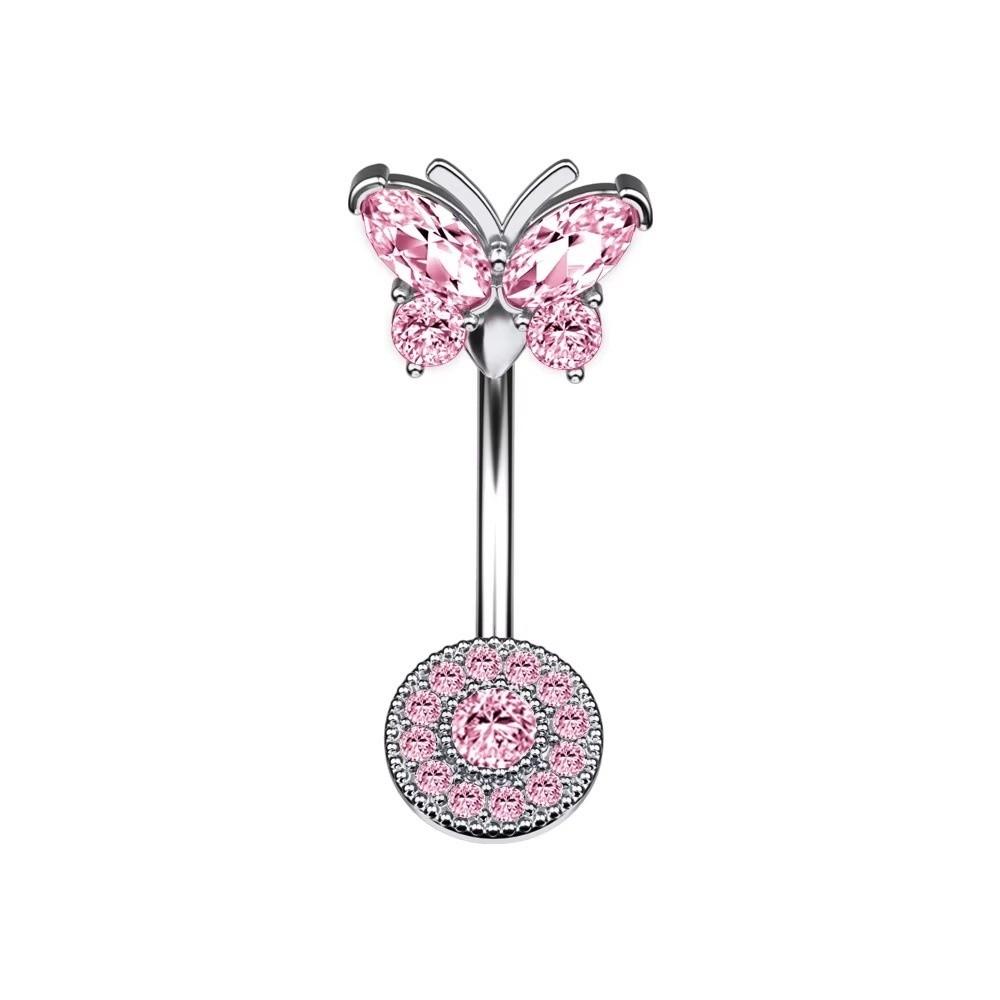 Dangled Design Butterfly Navel Jewelry Stainless Steel Belly Rings Seaside