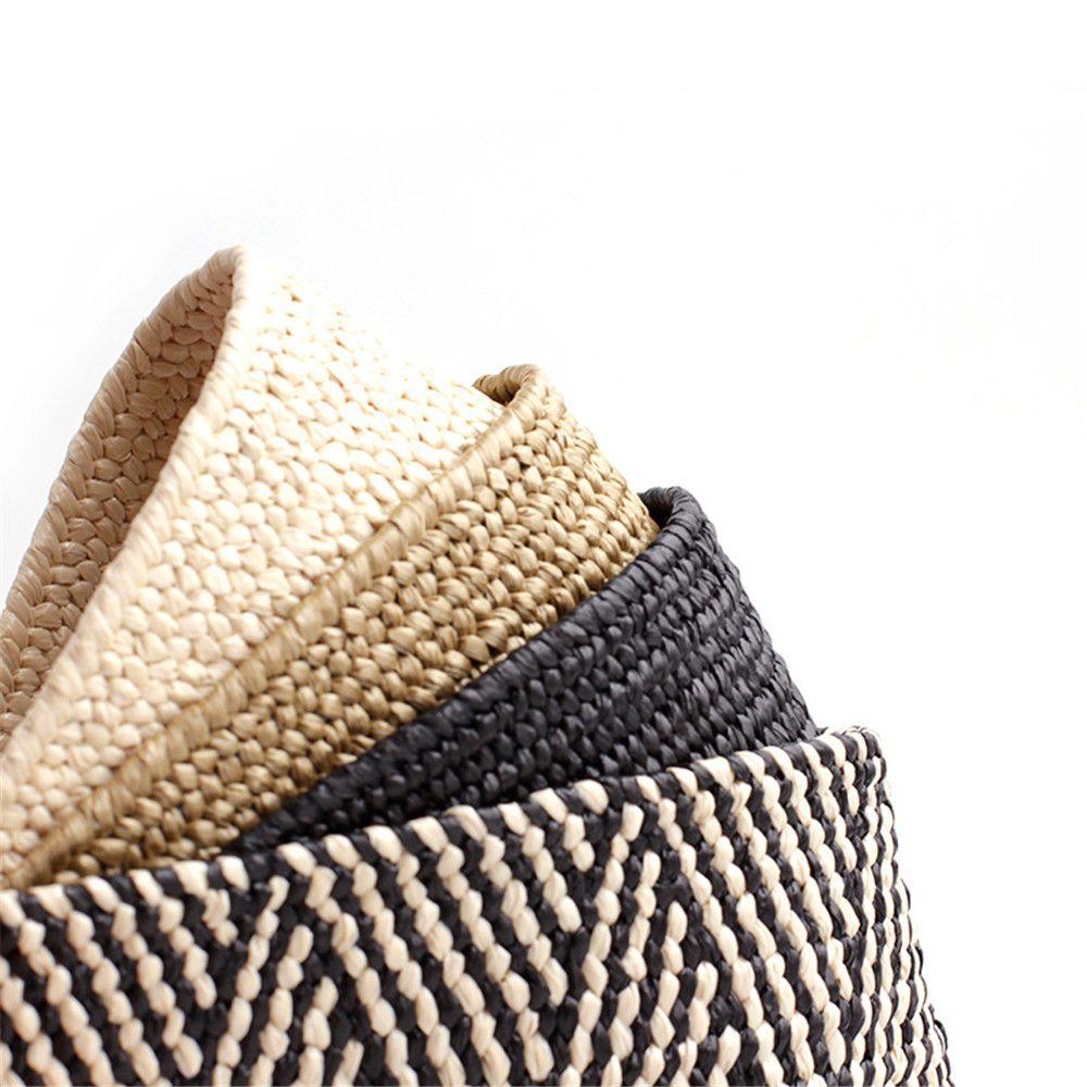 Casual Braided Bohemian Elastic Waistbelt Straw Belt Wooden Buckle