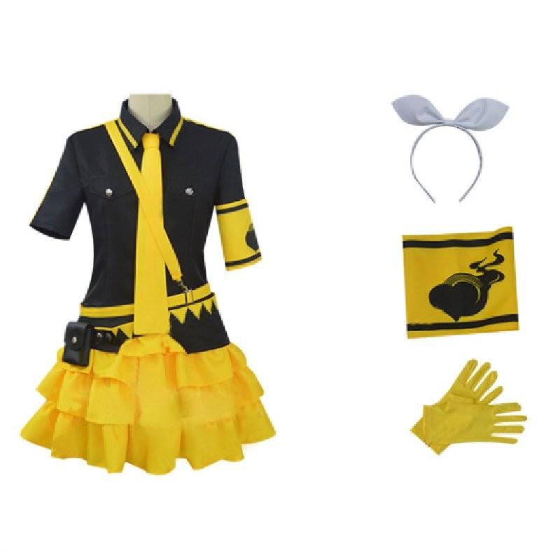 

Костюм для косплея Hatsune Love Miku Is War Yellow, набор одежды для выступлений Woman,3XL