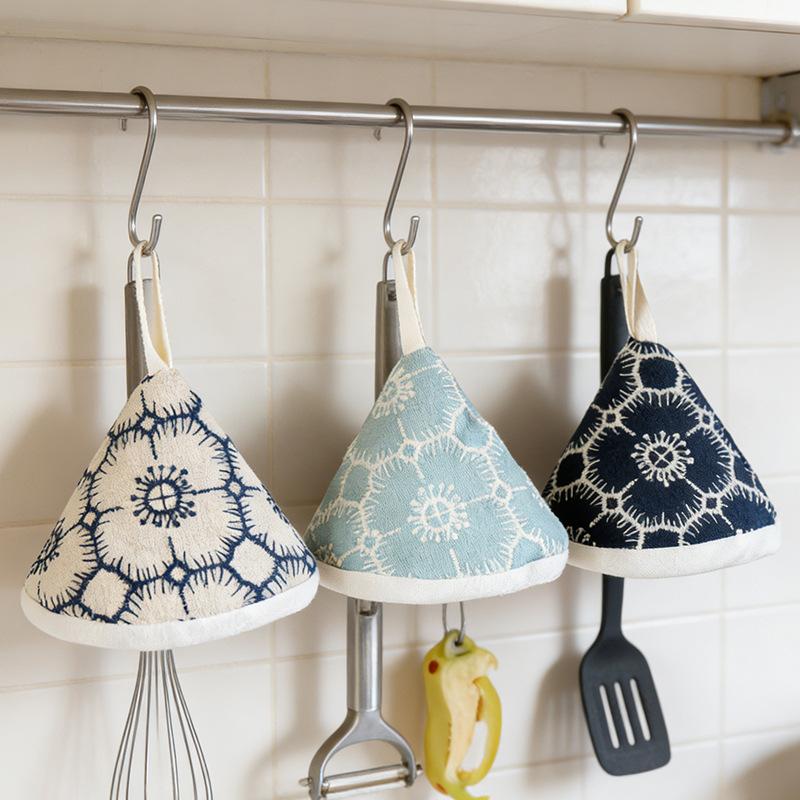 Cotton and Linen Embroidery Fabric Embroidery Padded Pot Cap Triangular Lid Cap Enamel Pot Casserole Pot Handle Gloves