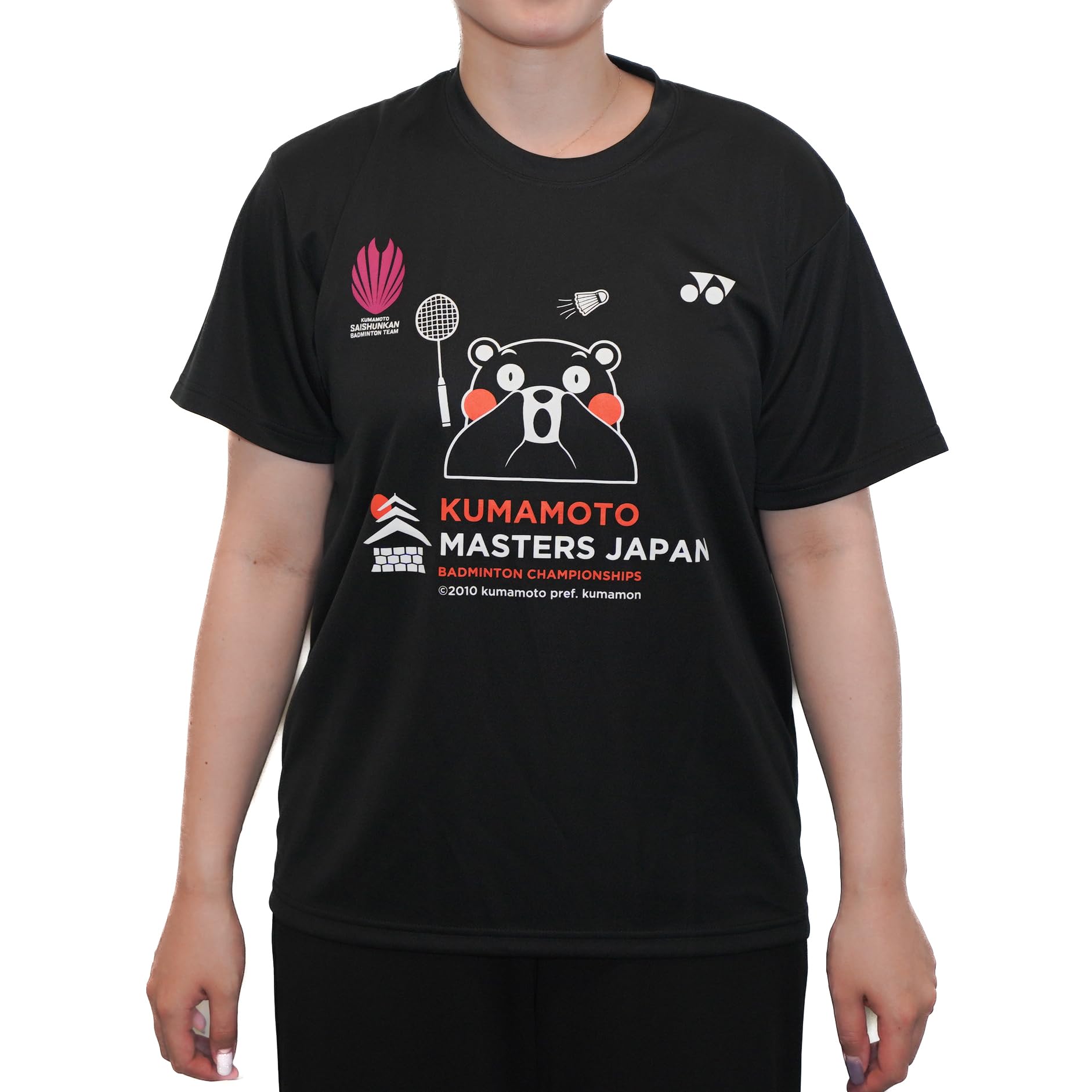 

Kumamoto Masters Japan SAISHUNKAN BADMINTON TEAM T-Shirt, Kumamon Version, Size O, Black, Sportswear, Badminton Wear, Moisture-Wicking, Quick-Drying