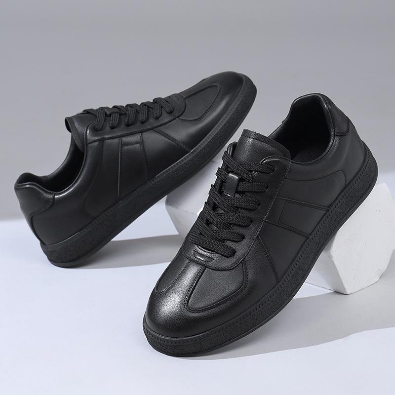 Men's German Training Shoes - 2025 Autumn Collection: Genuine Leather, Versatile & Fashionable White Casual Sneakers