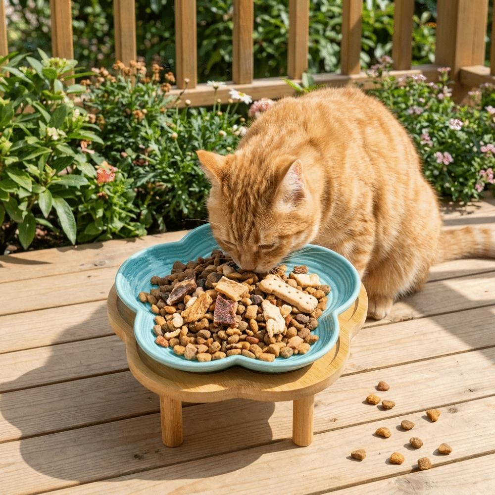 Large Capacity Pet Food Bowl Cervical Spine Protection Cat Water Bowl Dog Food Feeder  Outdoor Use