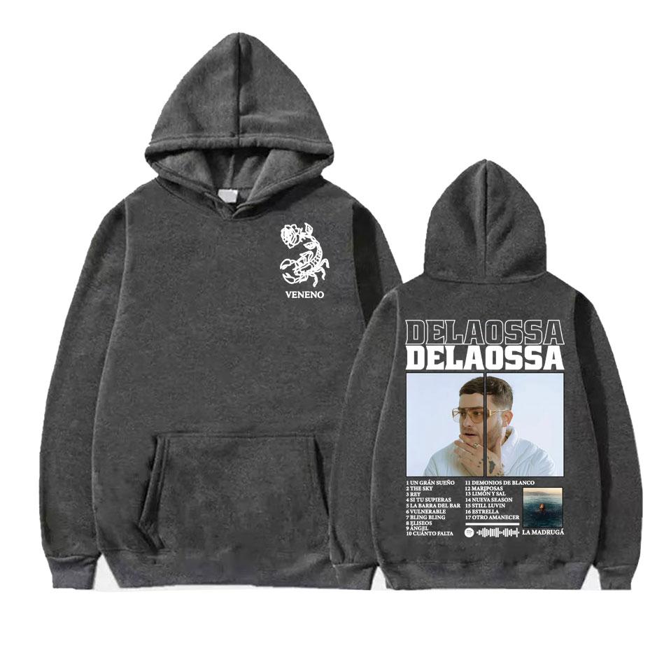 Rapper Delaossa Album Tour 2025 Merch Hoodies Men's Women Harajuku Hip Hop Pop Music Sweatshirts Casual Comfort Oversized Hoodie