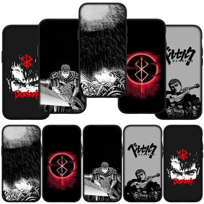 Coque de téléphone pour Samsung Galaxy S25 S24 S23 iPhone 16 15 Xiaomi Redmi Note 14 13 12 16E X 8 11 Pro Max OPPO Moto Huawei A05 A16 Anime Berserk Guts Cover