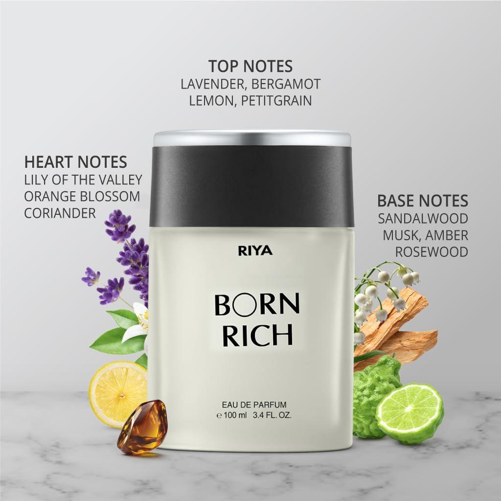 RIYA Born Rich Dla Mężczyzn Woda Perfumowana w Sprayu Cytrusowo-Drzewna 100 ML
