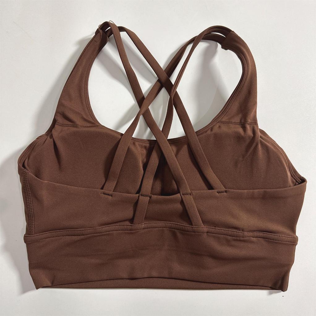 Women's Shockproof Multi-Strap Sports Bra with Chest Pad