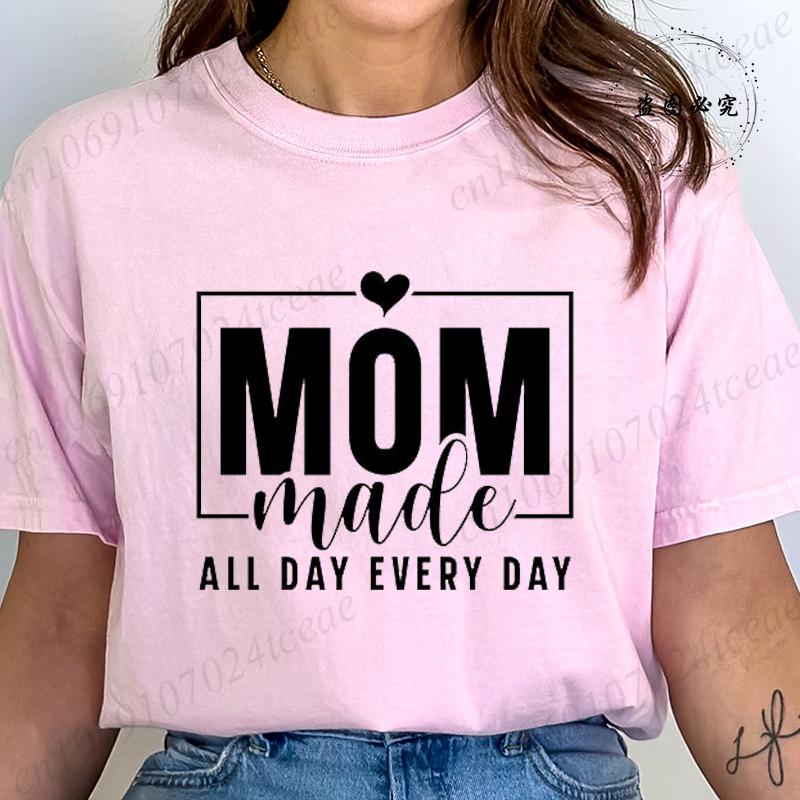 Funny Mom Life Design Graphic T Shirts Women Blessed Mama Mom Quotes Streetwear Tee Shirt Short Sleeve Clothing O Neck T Shirt