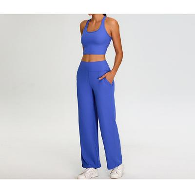 New Thread Yoga Suit Set For Women, Loose And Casual Straight Yoga Pants, I-Shaped Beautiful Back Fitness Suit Set