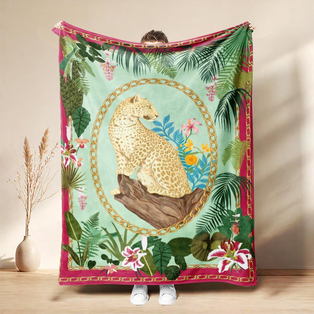 Global Choice Tropical Toucan Custom Print Blanket Teal Jungle Floral Designer Blanket for Bedroom Sofa Home Decor Gift Use