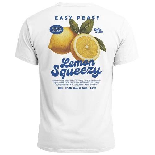 

Mens 100% Cotton T-shirt Mens Tees Top Back Print Easy Peasy Lemon Squeezy Citrus Italy Vintage- S
