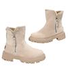 Women's Snow Boots Autumn and Winter European and American Cross-border New Large-size Velvet Thick-soled Thermal Cotton Shoes Martin Boots