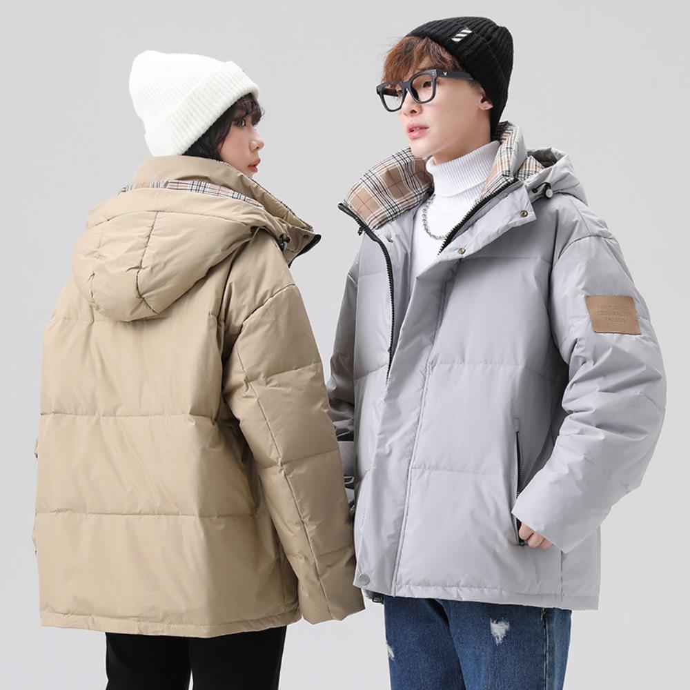Autumn and winter trend men's and women's same style couple warm thickened bread clothes men's trendy brand hooded jacket