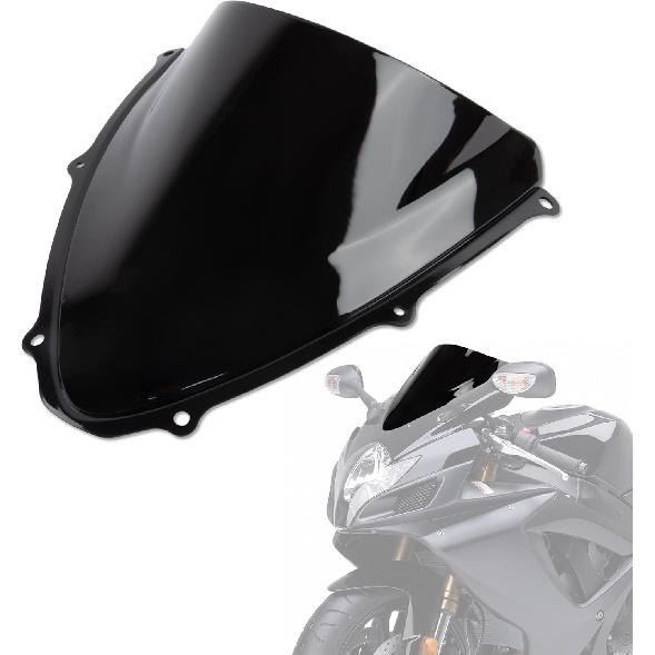 Windshield, PSLER Windscreen Double Bubble for GSXR600 750 K6 2006-2007, Black