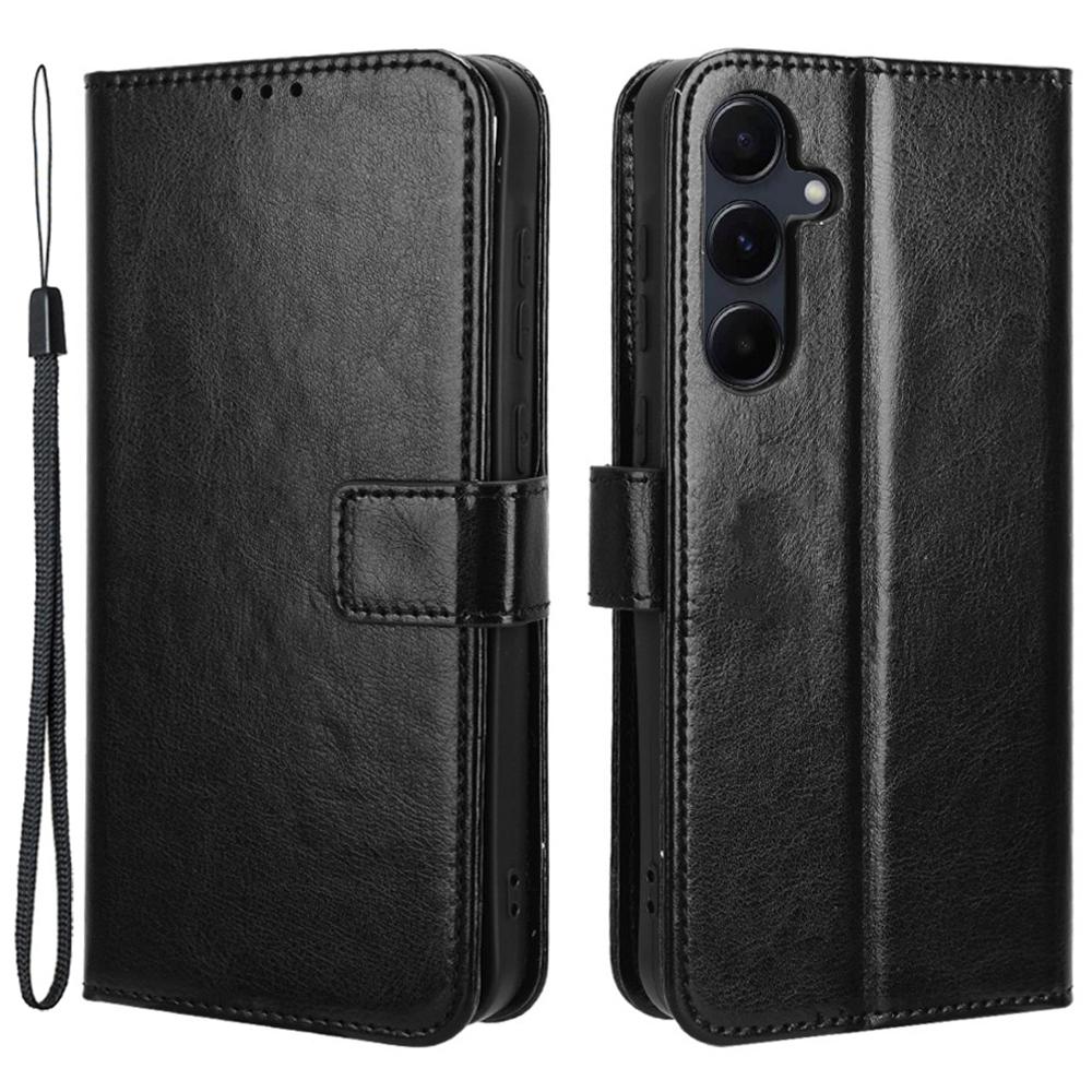 

Кожаный чехол для телефона Samsung Galaxy A35 5G с держателем для карт, внутренняя оболочка из ТПУ Black