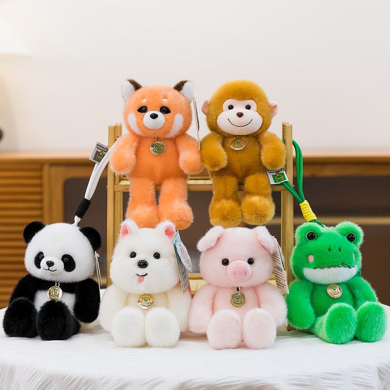 Running Animal Doll Plush Toy Cute Panda Bag Keychain Doll Doll Gift