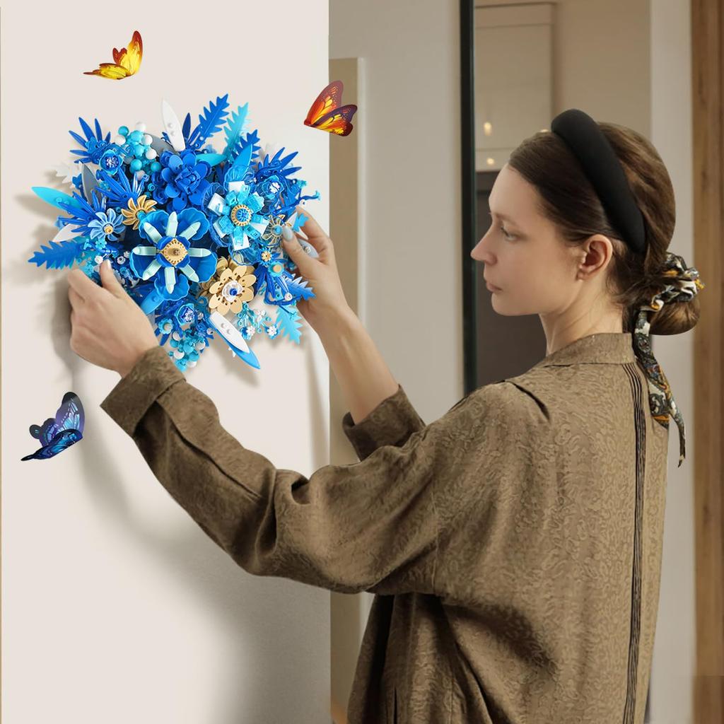 High-Quality 917Pcs High-Quality Blue High-Quality Flowers High-Quality Building High-Quality Blocks High-Quality Sets High-Quality For High-Quality
