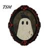 Strong Soft Magnet Fridge Accessories Halloween Wooden Refrigerator Magnets, Vintage Gothic Oval Frame Magnets with Witch Waterproof Party Supplies