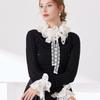 Ruffle Faux Collar Cuffs Sleeves Collar Insert Outfit Enhancer for Office Women Various Occasion Clothing Accessory