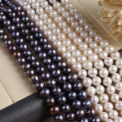 1String, Natural Freshwater Pearl, Handmade Punch Pearl Beads, 8-9mm, for DIY Necklaces Bracelets Supplies, Women Crafts 36cm