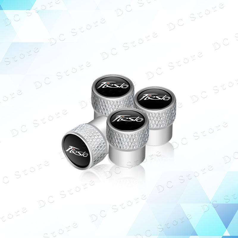 AAANK1 4pcs Metal Aluminum Alloy Car Wheel Tire Valve Air Stem Cap Dust Proof Covers For Ford Fiesta Emblem Accessories