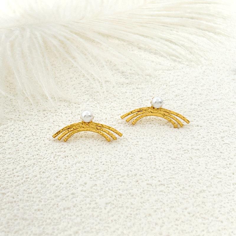 Vintage Geometric Irregular Stud Earrings Design Earrings золотой