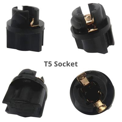 10Pcs T5 12V Auto Dashboard Light Bulbs Bubble Insertion Instrument Brake Bulb Single-wire White Foam Air Conditioning Indicator