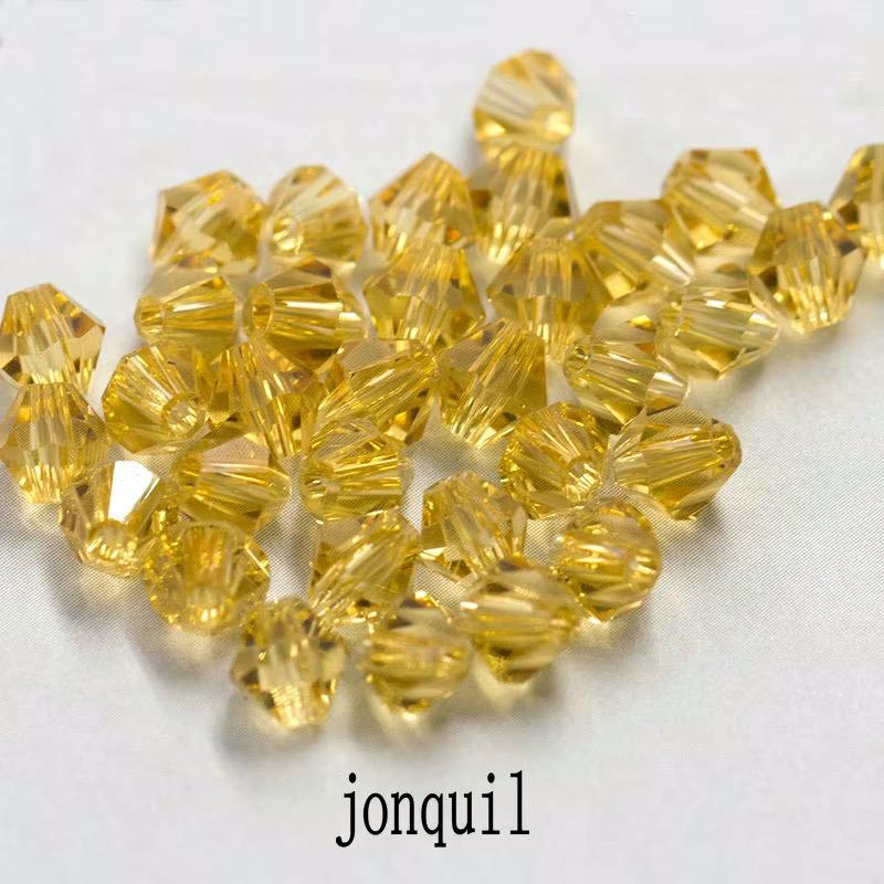 4mm Crystal Bicone Beads 100PCS Faceted Glass Beads Rainbow Loose Craft Beads for Bracelet Necklace Earring Keychain Making DIY