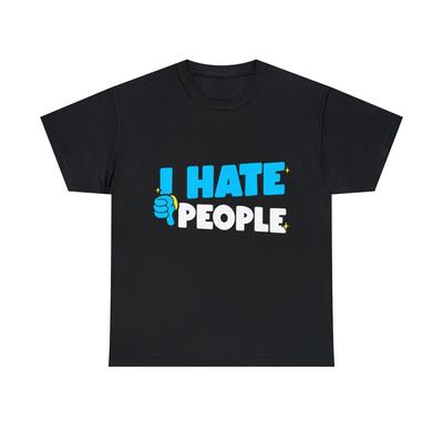 I Hate People Retro Graphic Tee Shirt, S-5XL