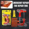 Motorcycle Tire Repair Tool Kit with Rubber Strips Tubeless Tyre Puncture Studding Plug Set for Car Truck Vacuum Tire Repair
