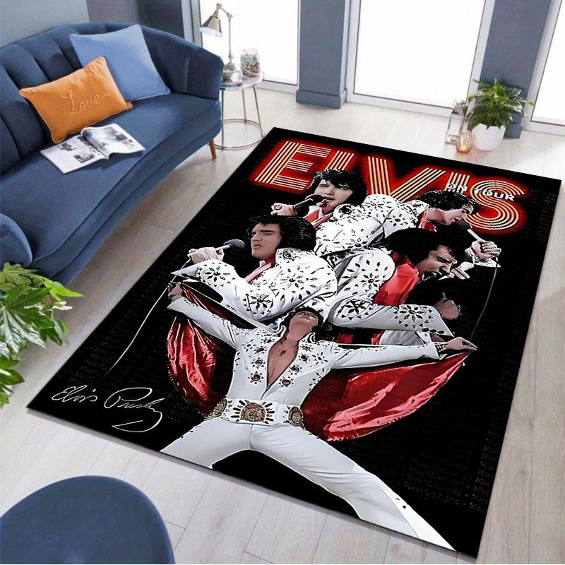 Elvis-themed rug, suitable for living room, bedroom, game room, computer room and home décor.