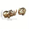 Copper Rhinoceros Figurines Home Decor Retro Brass Animal Ornaments Keyrings Holder Pendants Lucky Desk Decorations Accessories