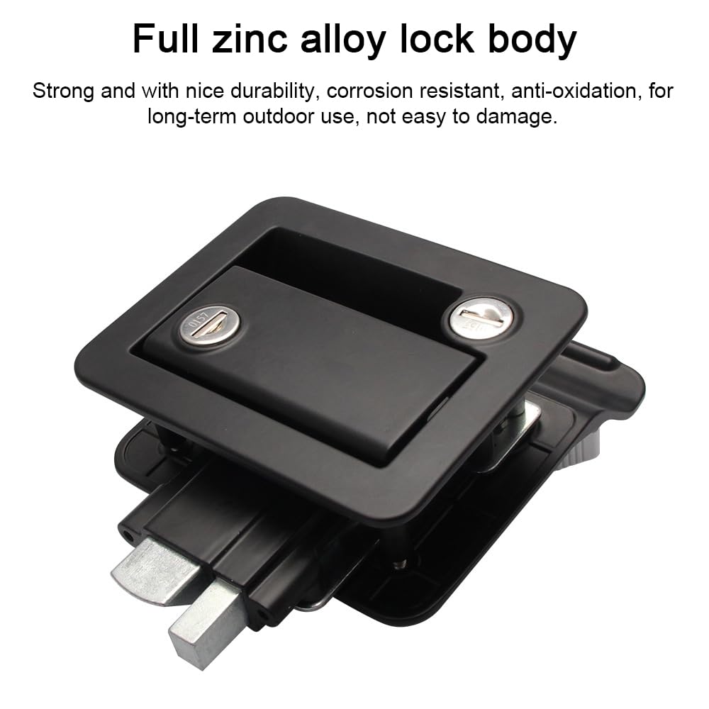 Door RV Door Zinc Alloy Entry Door Latch Lock Replacement Kit with 2 Keys for Travel and Cargo Haulers Lock, Lock, Trailers, Campers, RVs, Trucks,