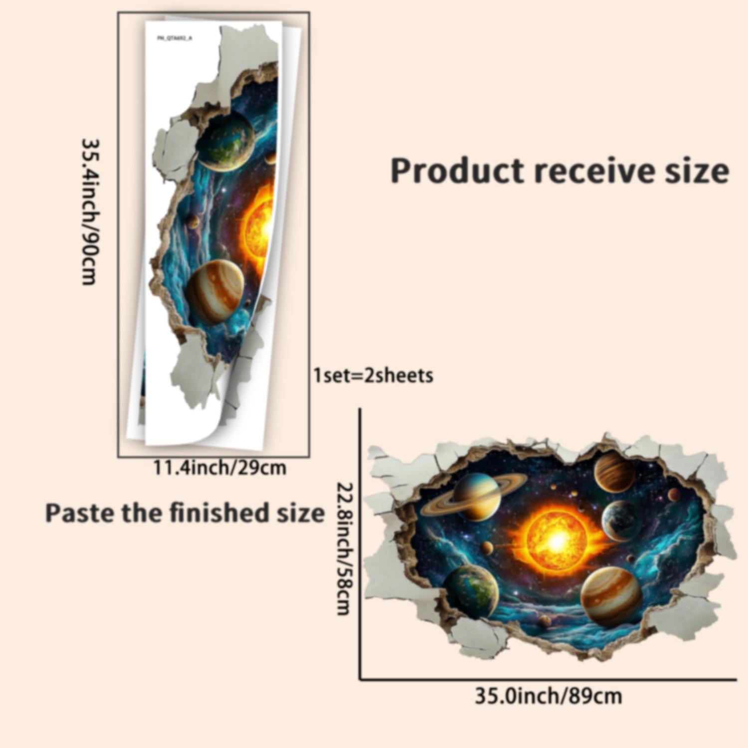 

Креативные виниловые наклейки на стену с планетами Солнечной системы - Съемный и самоклеящийся домашний декор.