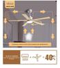 Nordic 54-Inch Ceiling Fan with Light and Chandelier for Living/Dining Room