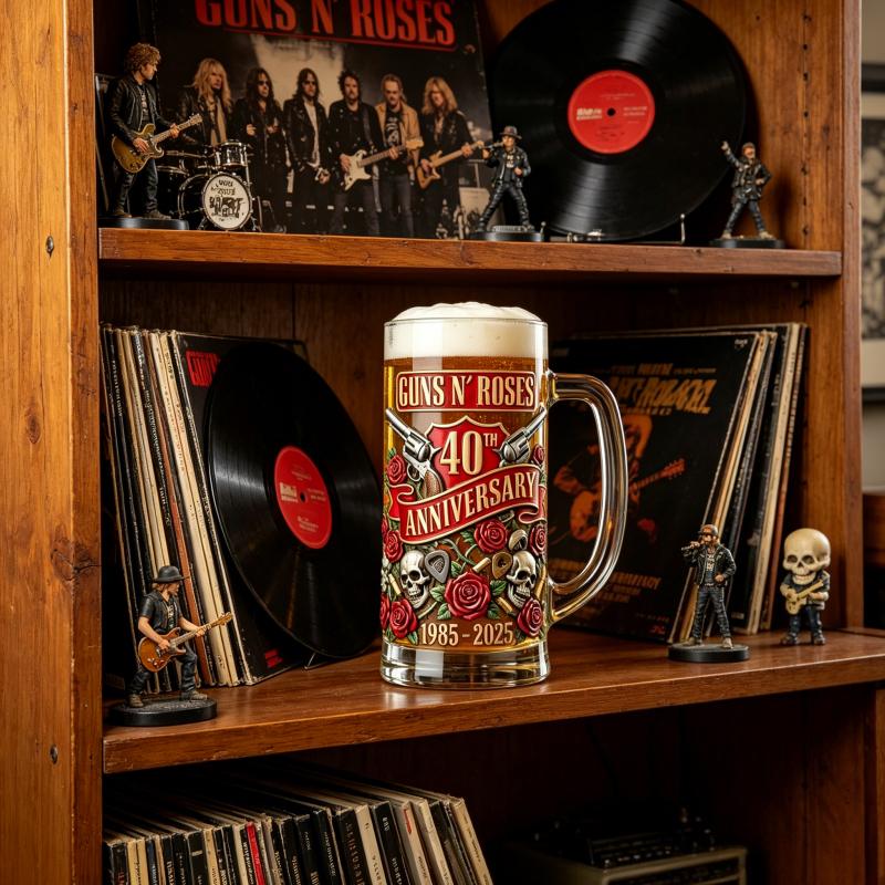 Guns and Flowers 40th Anniversary Collector's Edition Embossed Beer Tie Cup, Rock Peripheral Collection Ornament