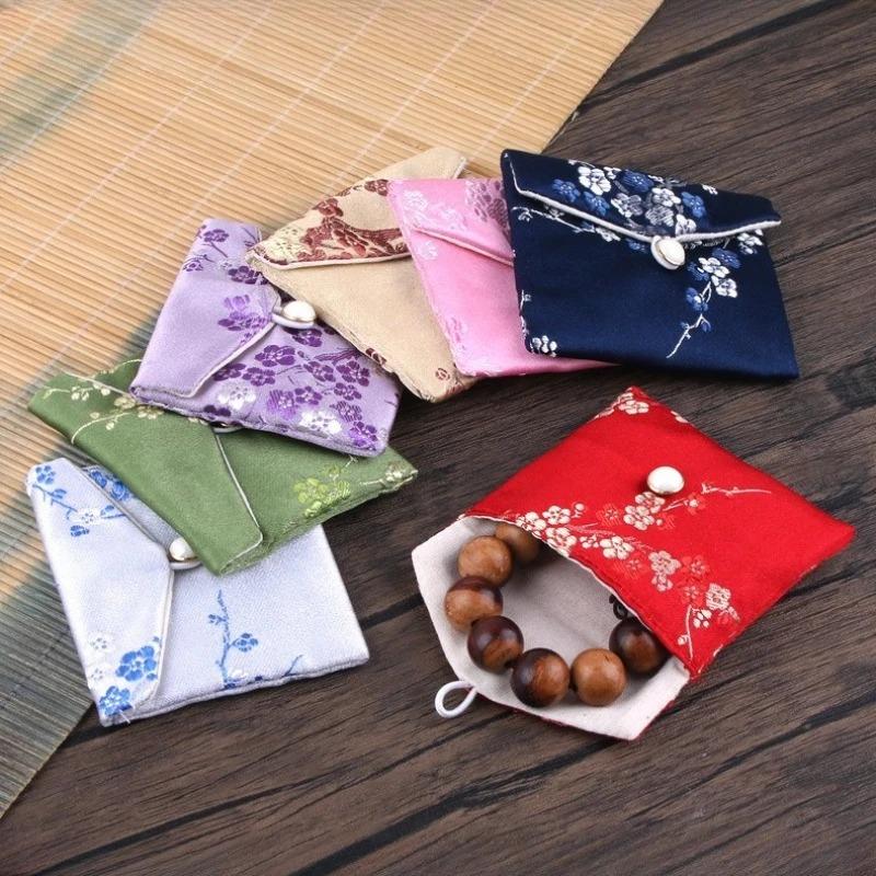 1pc Fabric Art Pouches- Traditional Chinese Brocade Jewelry & Gift Bags, Mini Storage for Weddings, Festivals, Home Organization