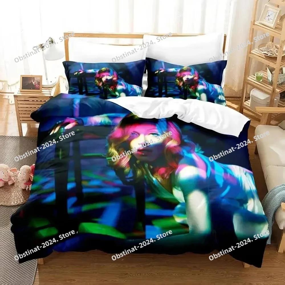 Parure de lit 3D imprimée Madonna sexy : housse de couette, taie d’oreiller, couette, tailles king et queen, pour garçon et adulte.