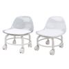 Low Rolling Stool with Wheels Back Support Small Acrylic Short Silent Mini Roller Seat